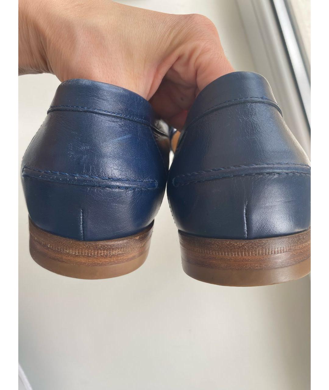 GUCCI Темно-синие кожаные туфли, фото 4