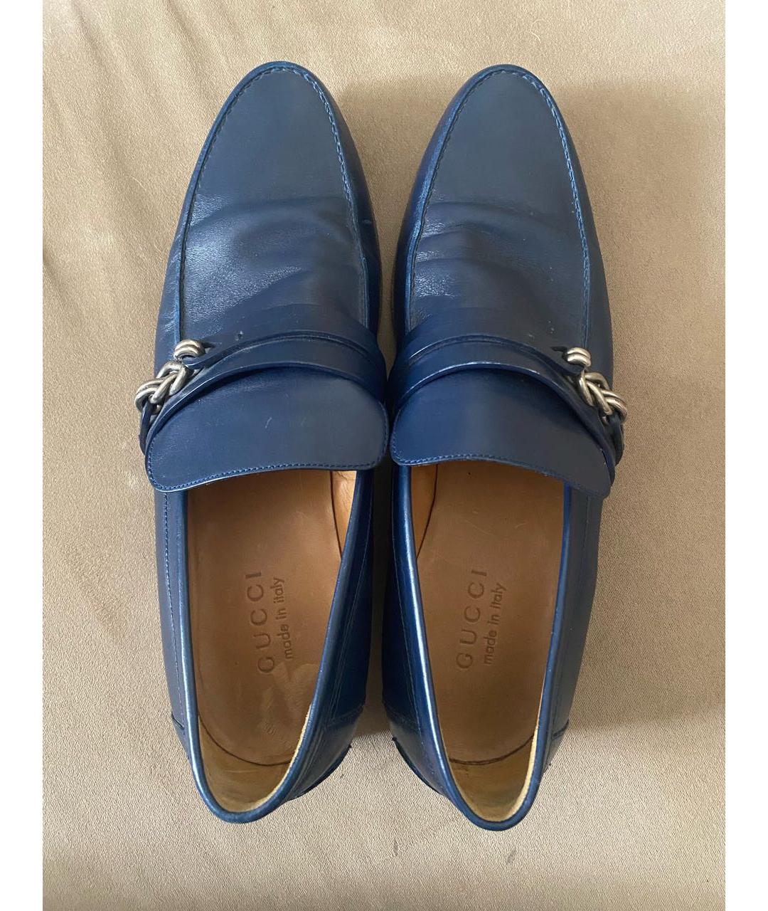 GUCCI Темно-синие кожаные туфли, фото 3