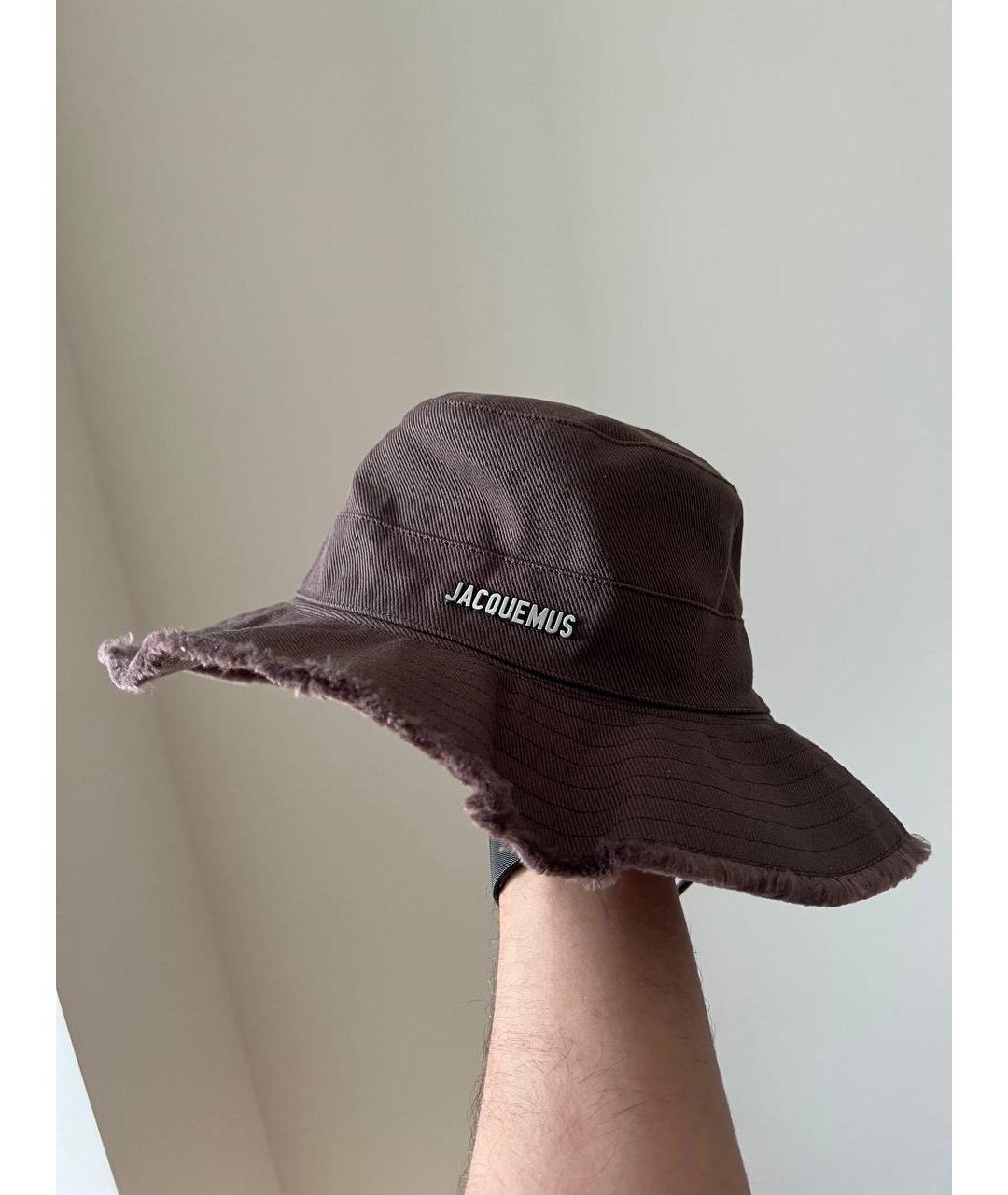 JACQUEMUS Коричневая хлопковая панама, фото 5