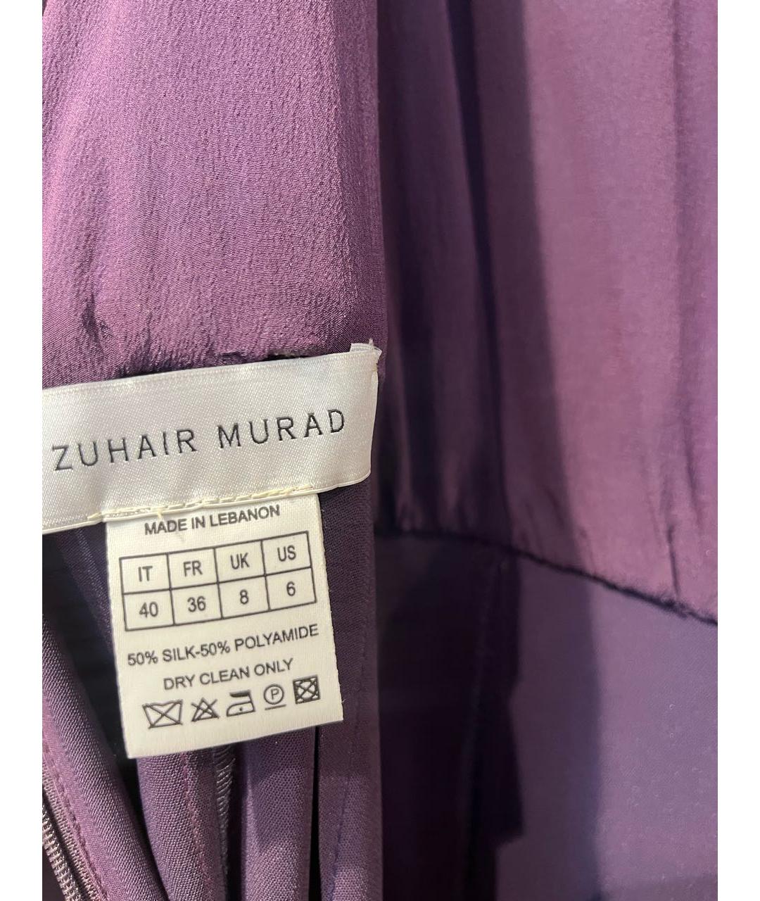 ZUHAIR MURAD Фиолетовый шелковый комбинезон, фото 4