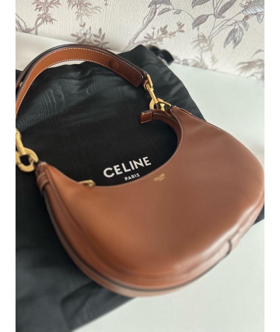 CELINE PRE-OWNED Коричневая кожаная сумка через плечо, фото 2