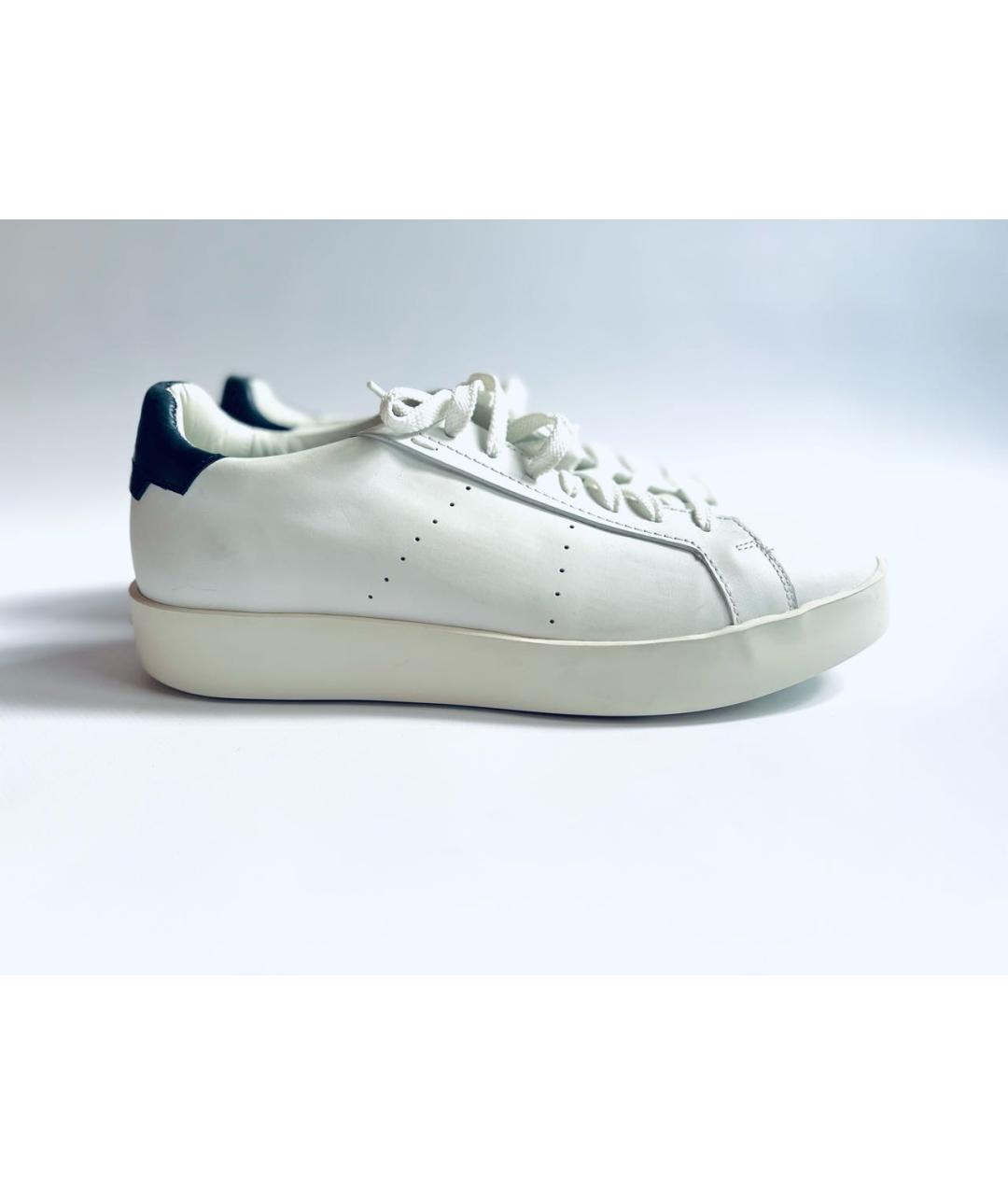 SANTONI Белые кожаные низкие кроссовки / кеды, фото 5