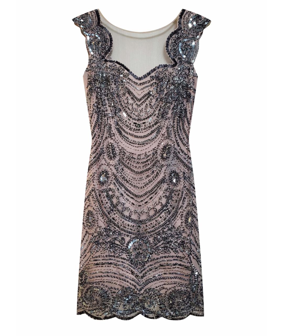 BASIX Серебряное полиэстеровое коктейльное платье, фото 1
