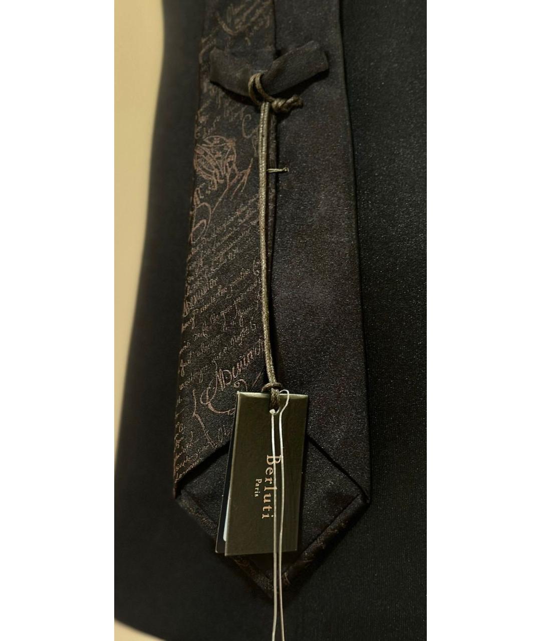 BERLUTI Черный шелковый галстук, фото 4