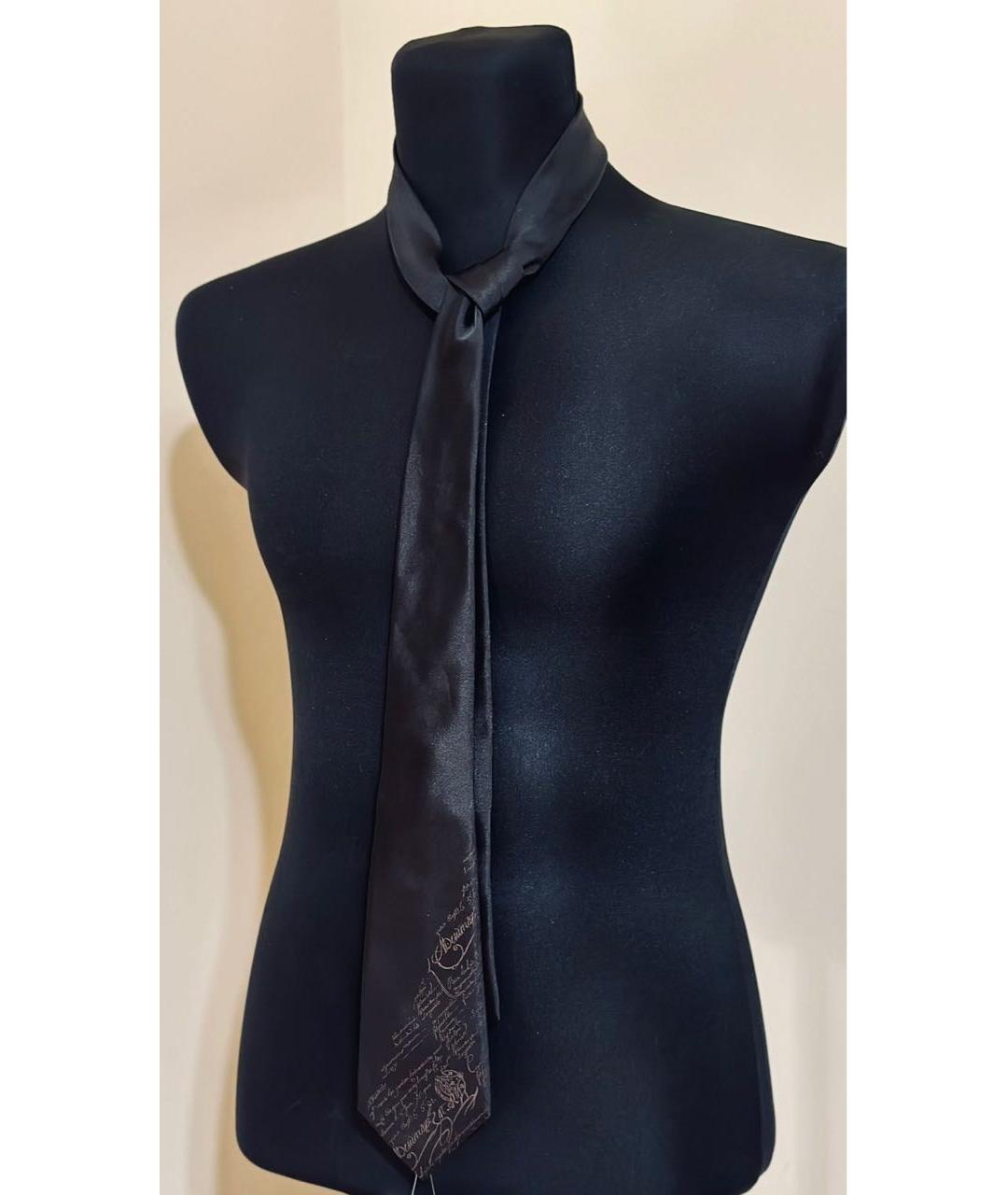BERLUTI Черный шелковый галстук, фото 8