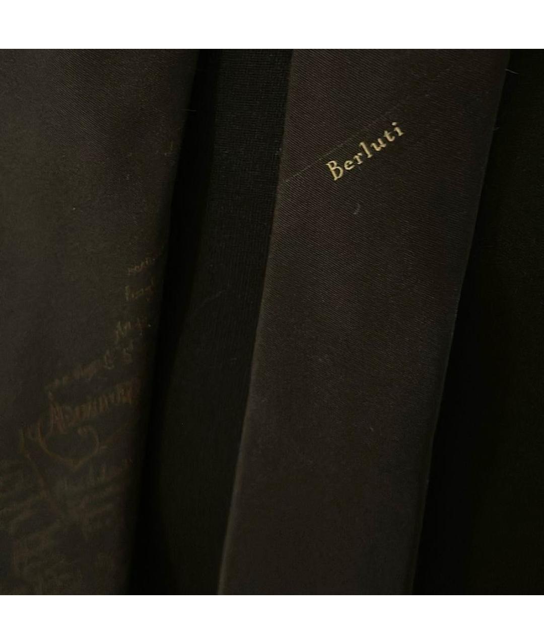 BERLUTI Черный шелковый галстук, фото 5
