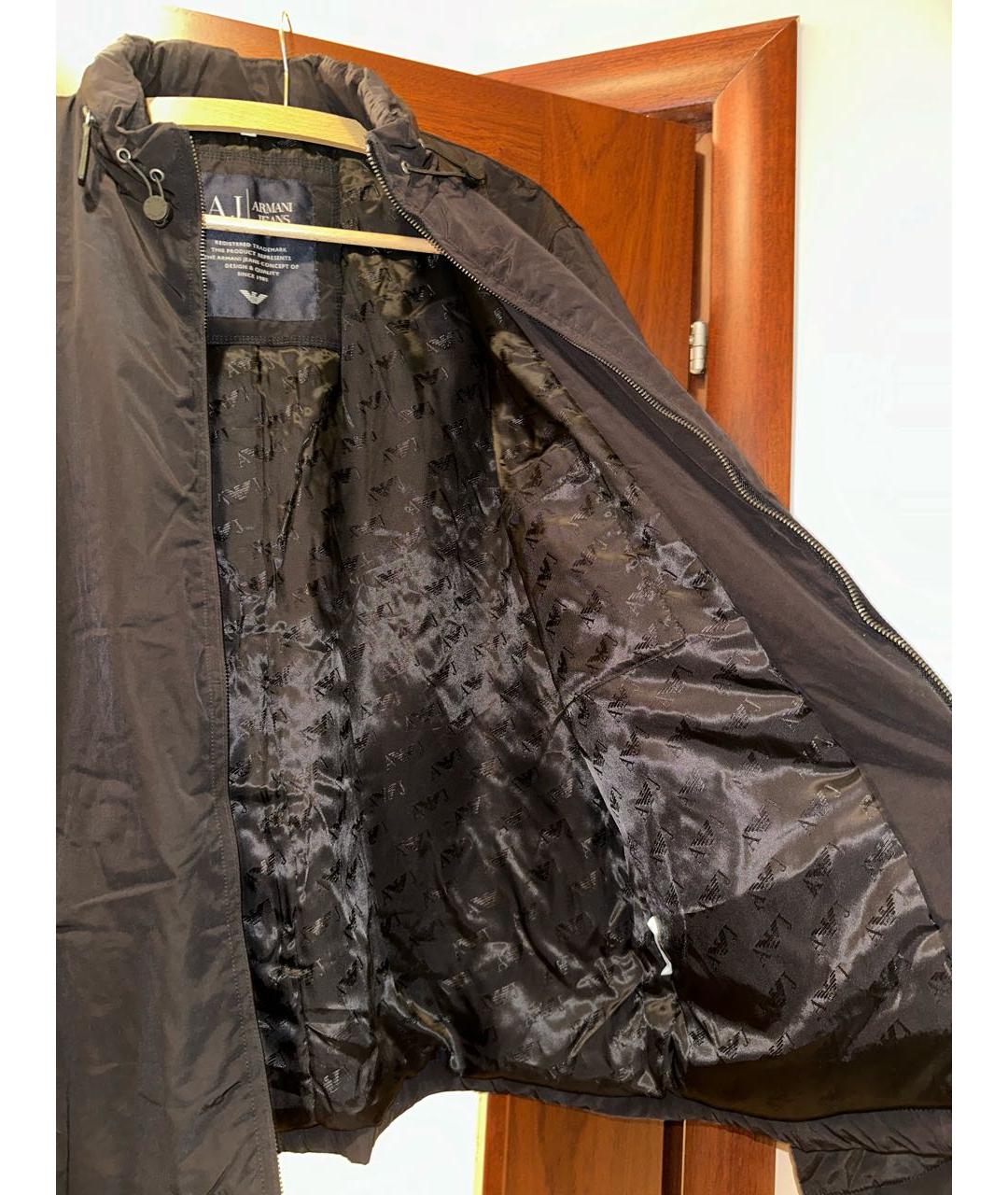 ARMANI JEANS Черная полиуретановая куртка, фото 7