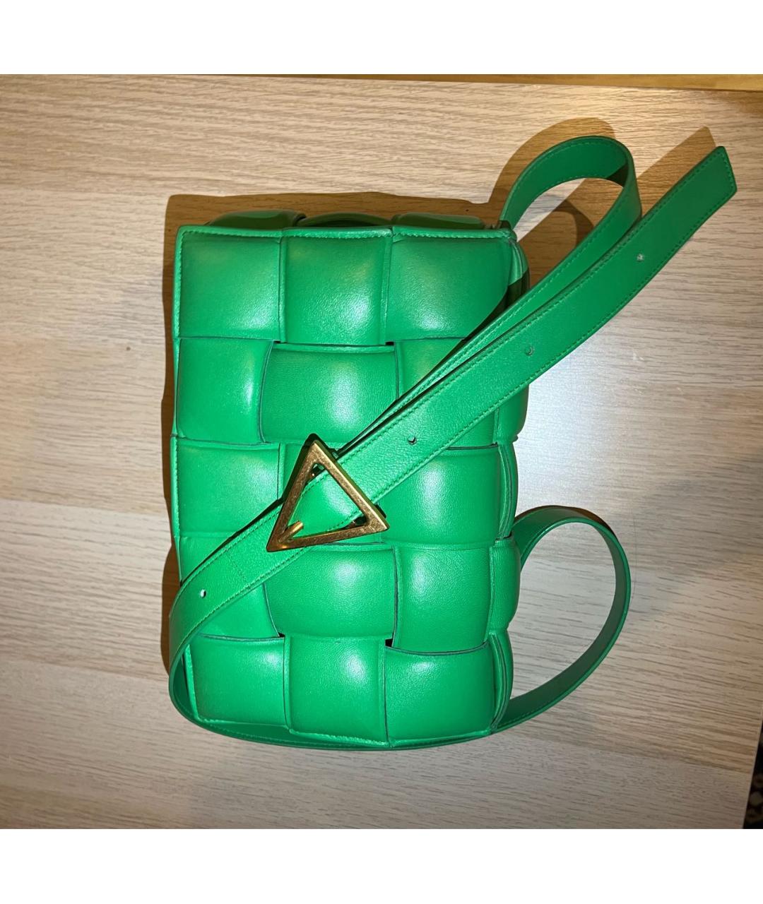 BOTTEGA VENETA Зеленая кожаная сумка через плечо, фото 4