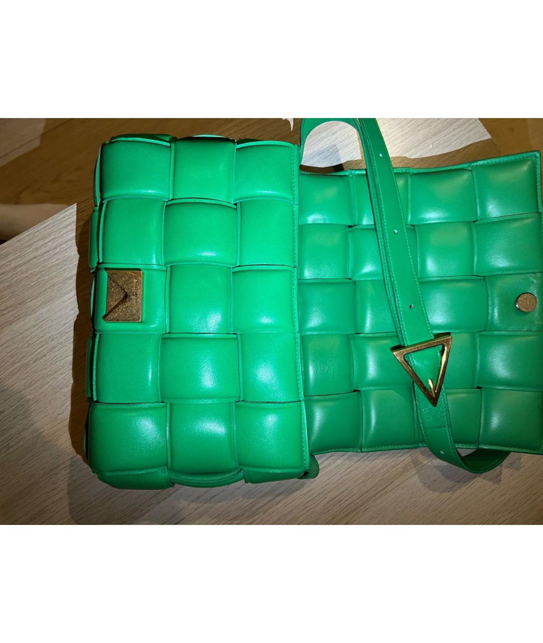 BOTTEGA VENETA Зеленая кожаная сумка через плечо, фото 3