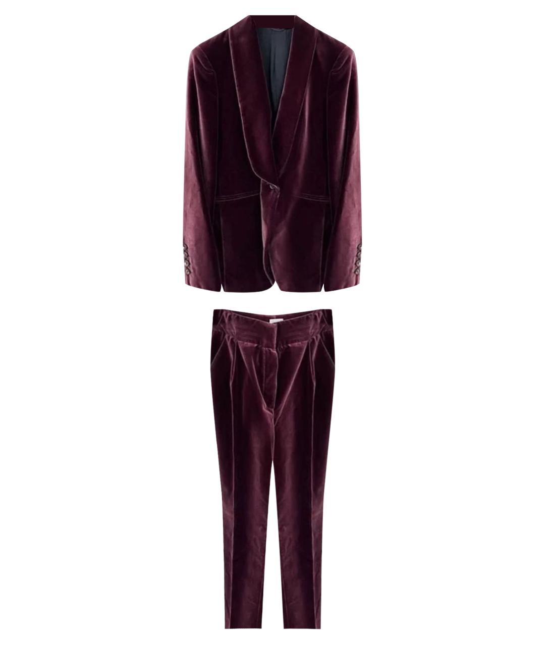 BRUNELLO CUCINELLI Бордовый хлопковый костюм с брюками, фото 1
