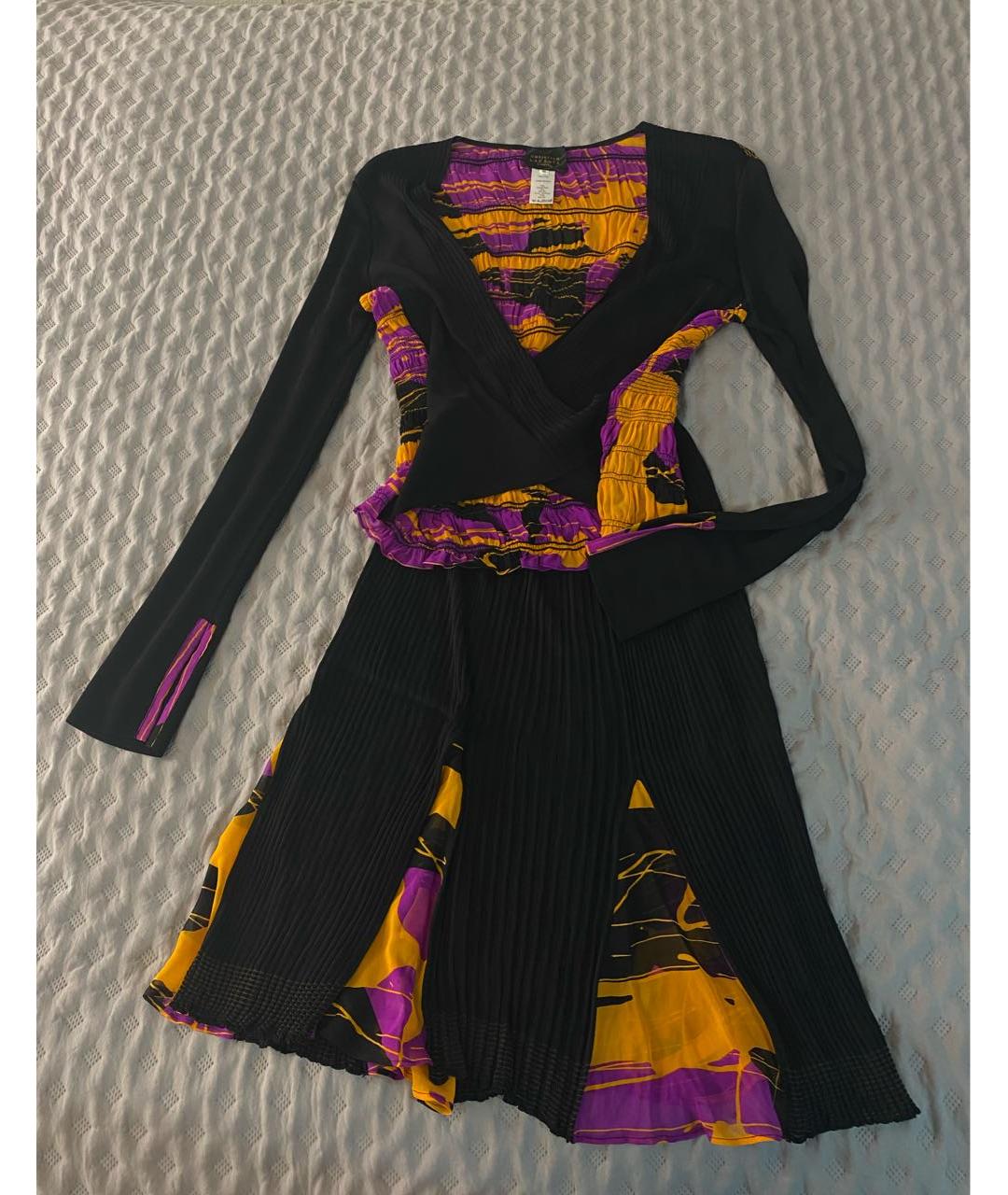 CHRISTIAN LACROIX VINTAGE Черный шелковый костюм с юбками, фото 5