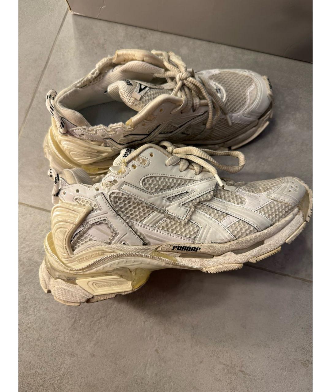 BALENCIAGA Белые текстильные кроссовки, фото 8