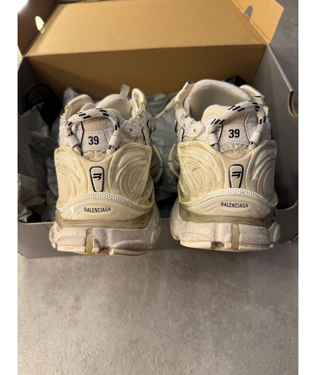 BALENCIAGA Белые текстильные кроссовки, фото 4