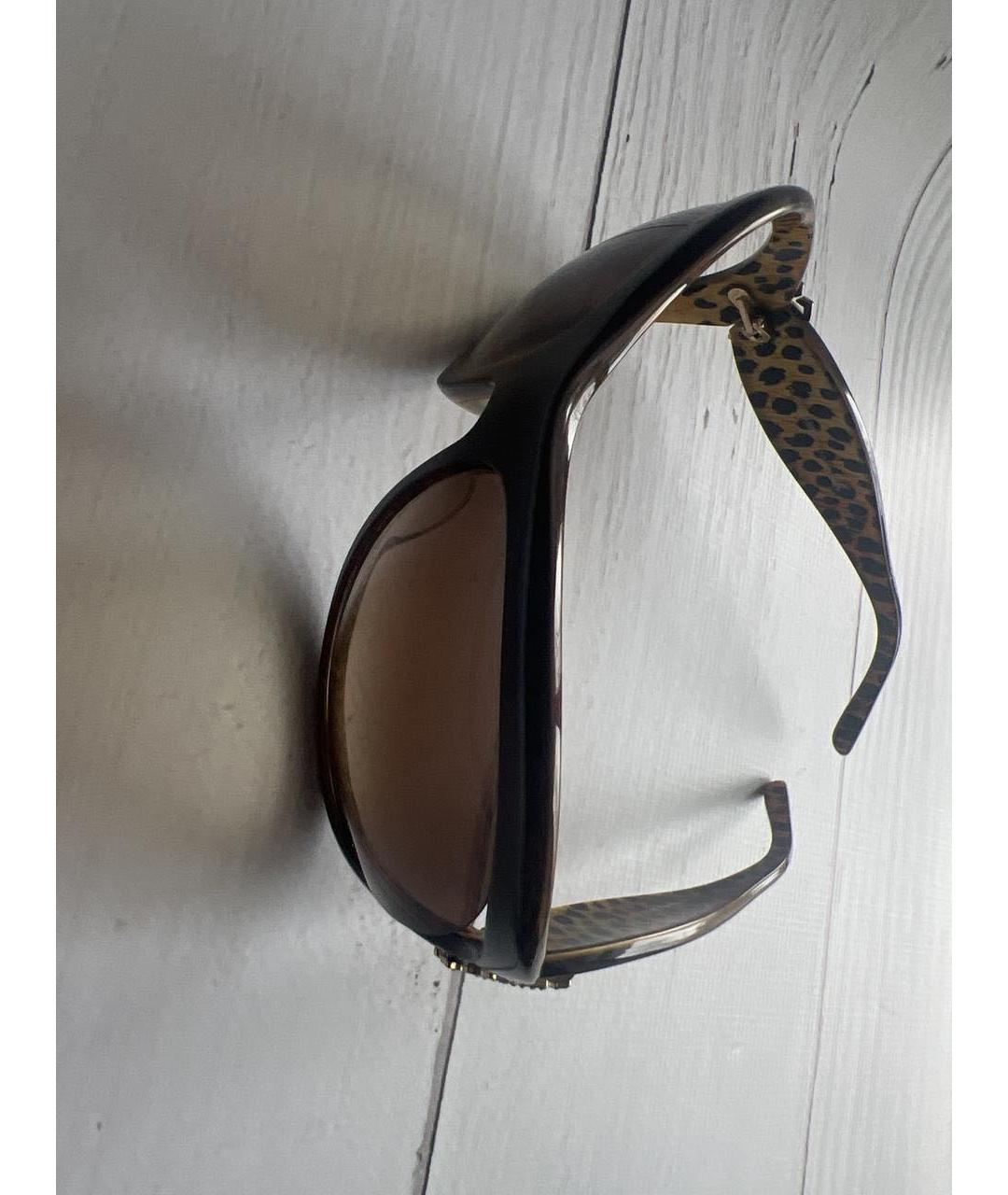 ROBERTO CAVALLI Коричневые пластиковые солнцезащитные очки, фото 2