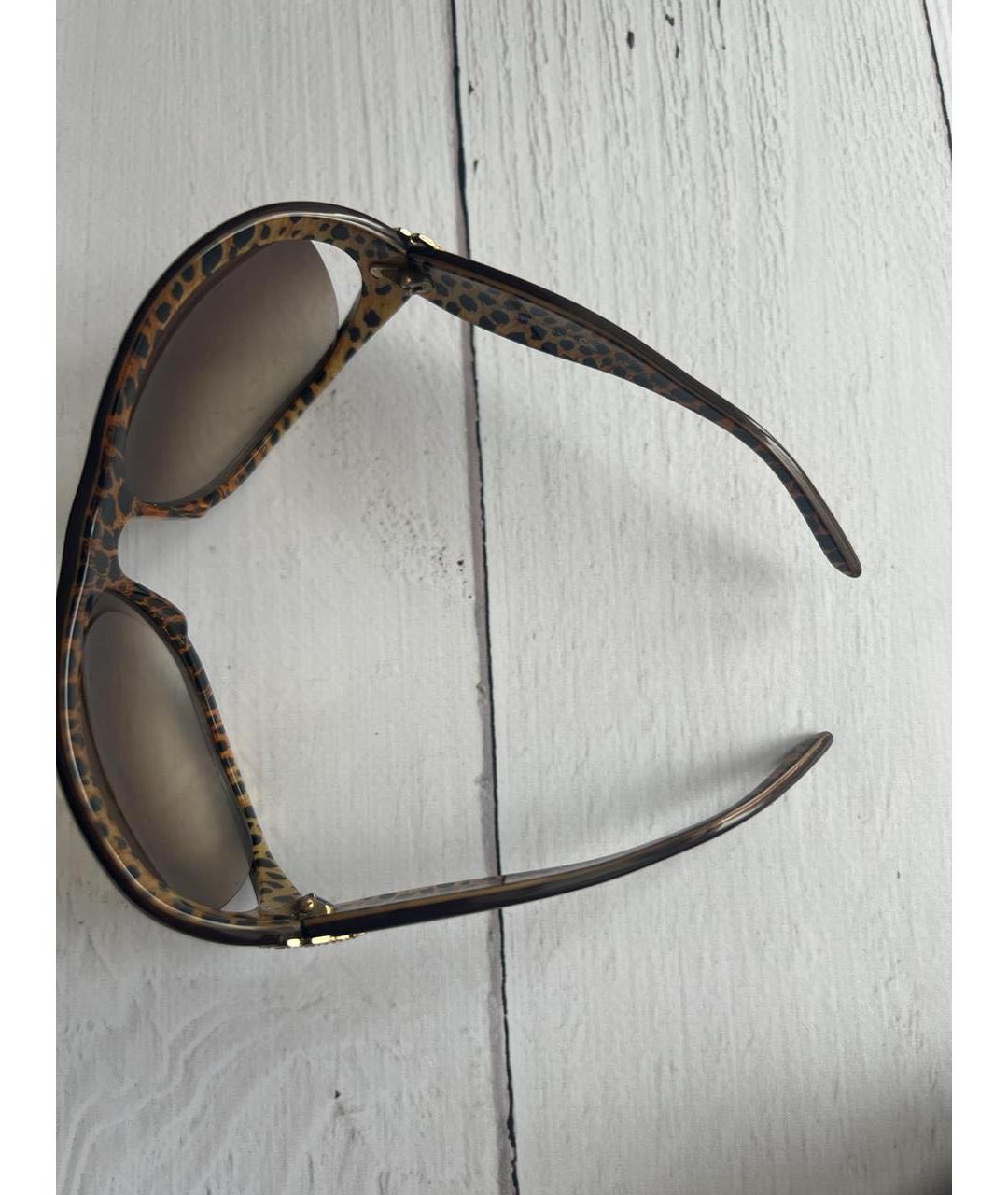 ROBERTO CAVALLI Коричневые пластиковые солнцезащитные очки, фото 7