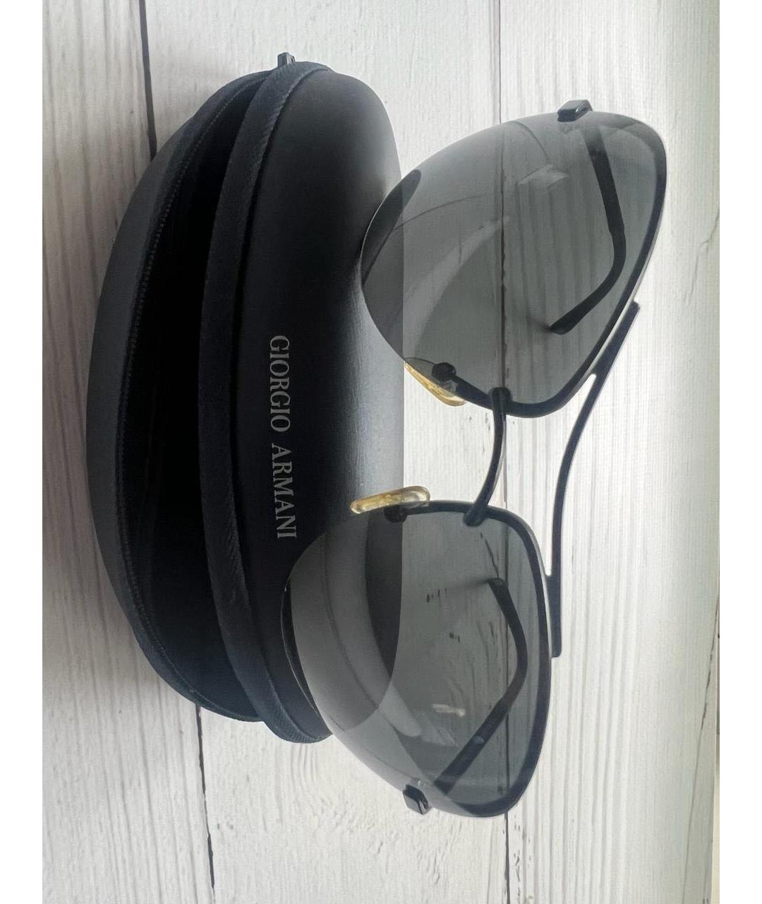 GIORGIO ARMANI Черные металлические солнцезащитные очки, фото 2