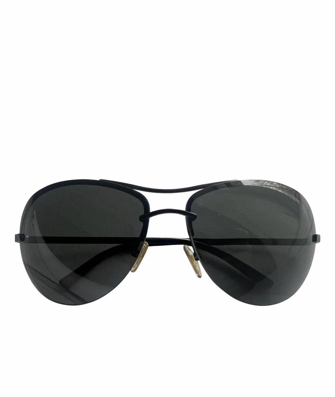 GIORGIO ARMANI Черные металлические солнцезащитные очки, фото 1