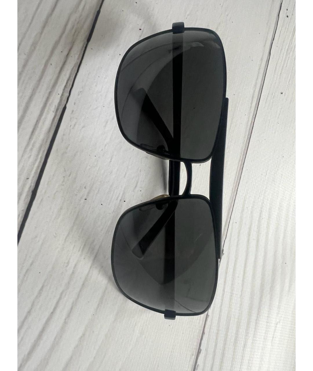 SALVATORE FERRAGAMO Черные металлические солнцезащитные очки, фото 7