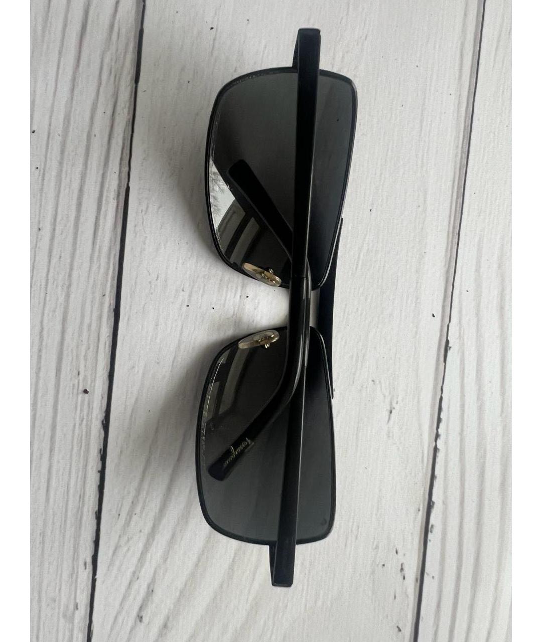 SALVATORE FERRAGAMO Черные металлические солнцезащитные очки, фото 3