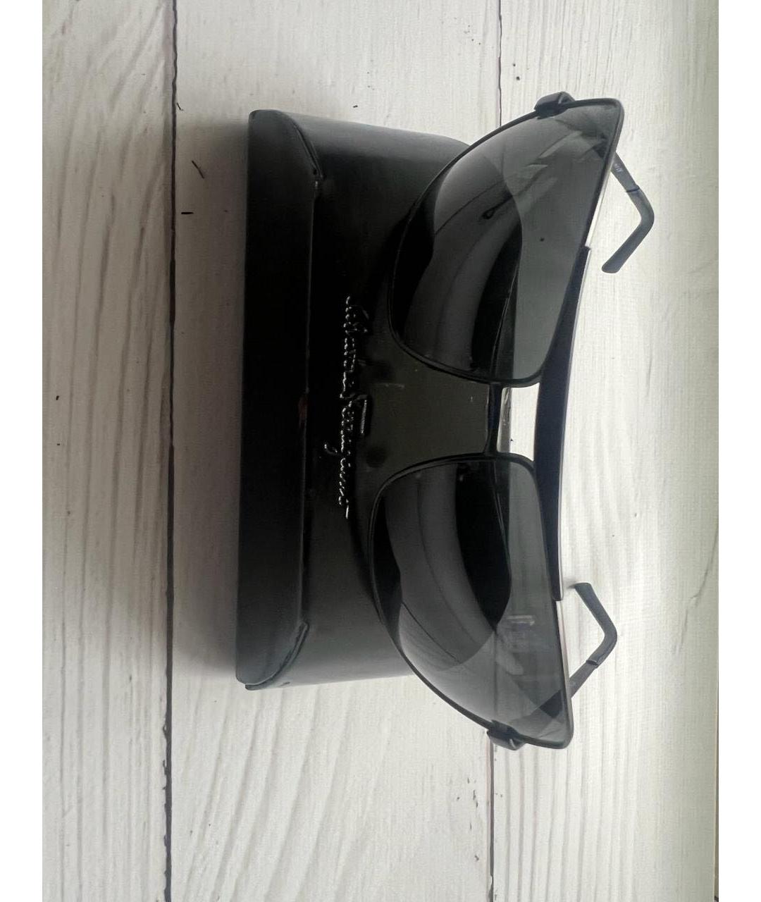 SALVATORE FERRAGAMO Черные металлические солнцезащитные очки, фото 2