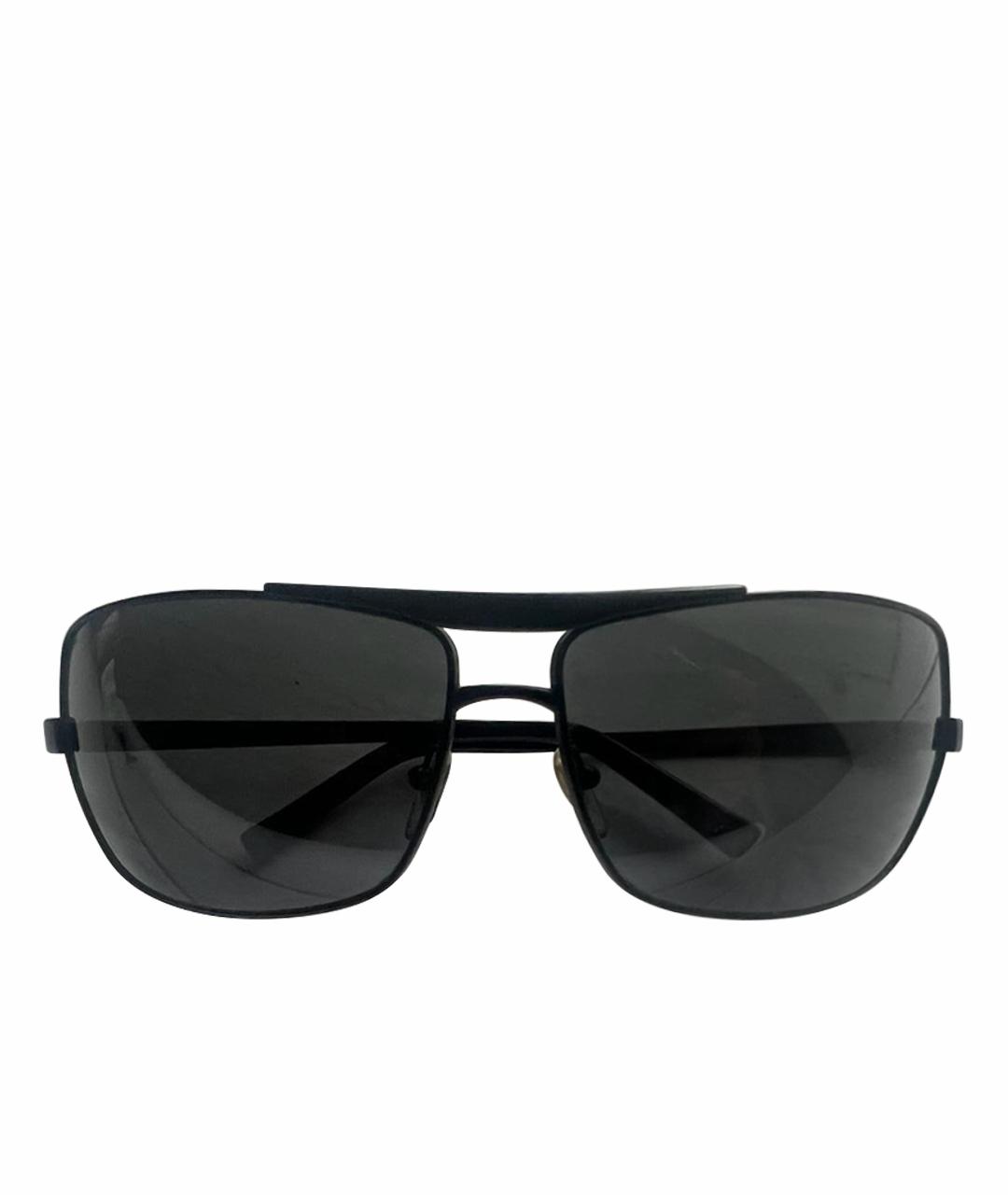 SALVATORE FERRAGAMO Черные металлические солнцезащитные очки, фото 1