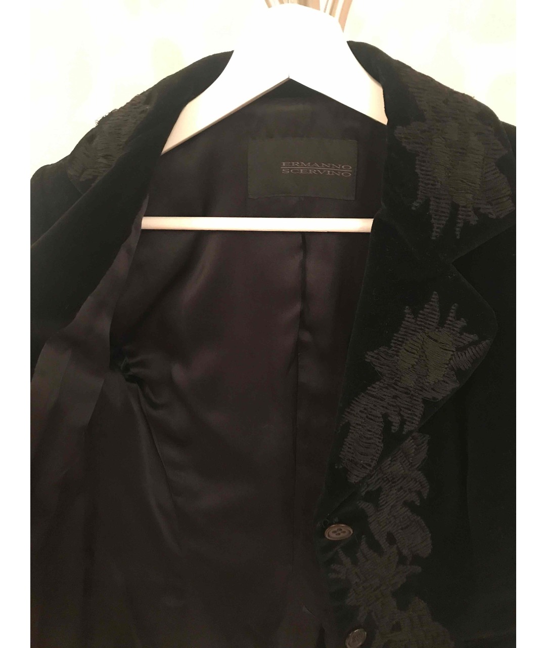 ERMANNO SCERVINO Черный бархатный жакет/пиджак, фото 3
