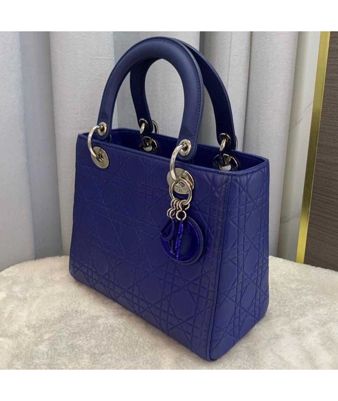 CHRISTIAN DIOR Синяя кожаная сумка тоут, фото 4