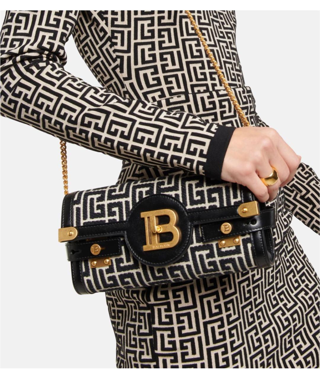 BALMAIN Черная тканевая сумка через плечо, фото 2