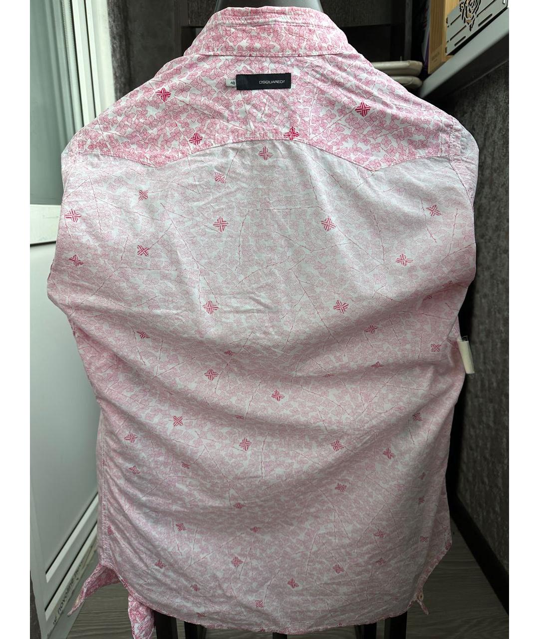 DSQUARED2 Розовая хлопковая кэжуал рубашка, фото 3