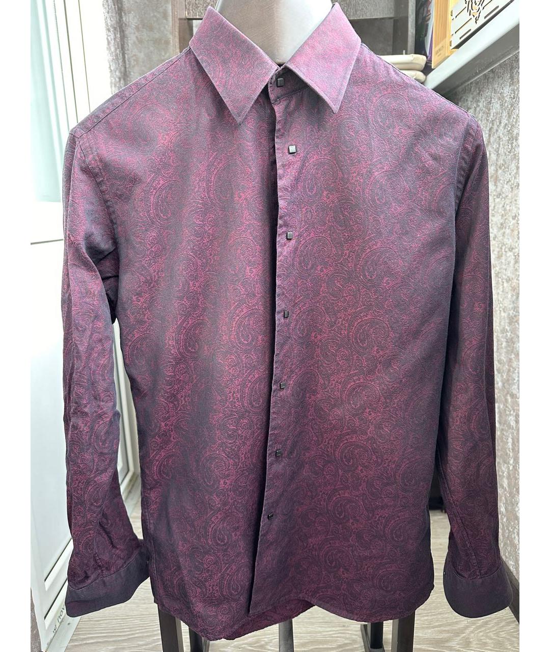 KARL LAGERFELD Бордовая хлопковая кэжуал рубашка, фото 9