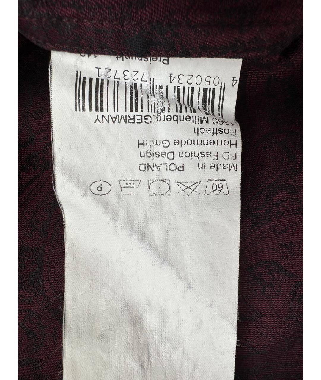 KARL LAGERFELD Бордовая хлопковая кэжуал рубашка, фото 6
