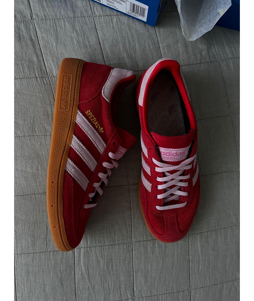 ADIDAS Красные замшевые кроссовки, фото 6