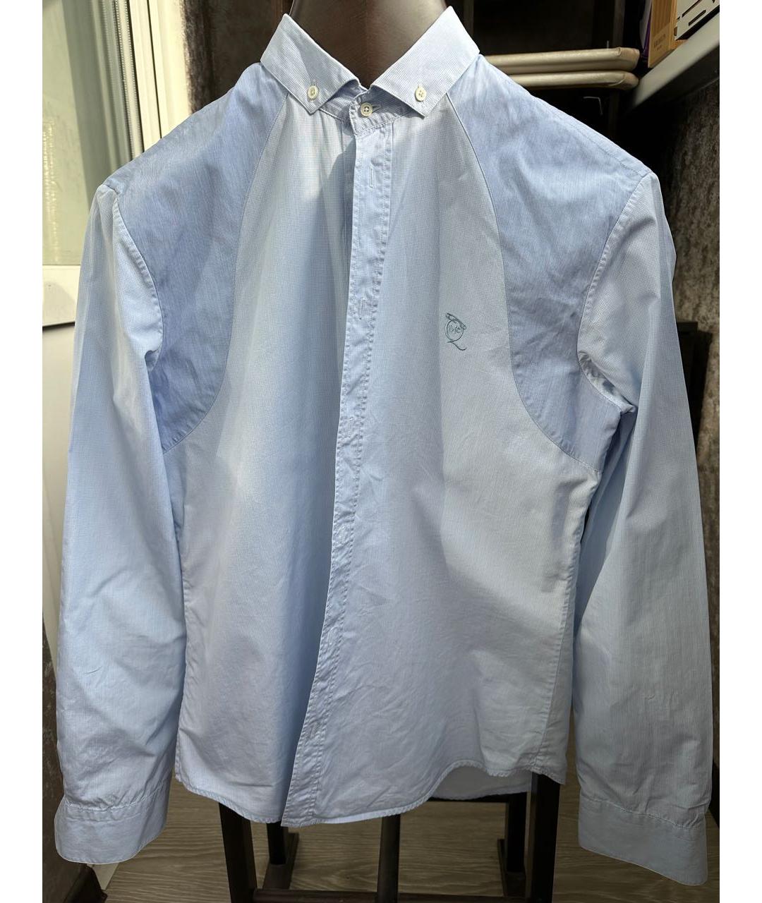 MCQ ALEXANDER MCQUEEN Голубая хлопковая кэжуал рубашка, фото 8
