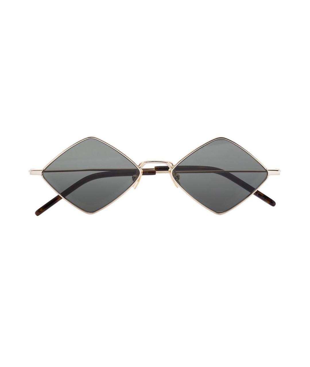 SAINT LAURENT Золотые металлические солнцезащитные очки, фото 4