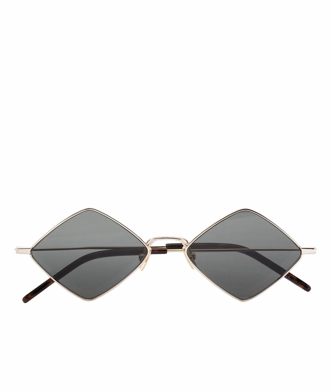 SAINT LAURENT Золотые металлические солнцезащитные очки, фото 1