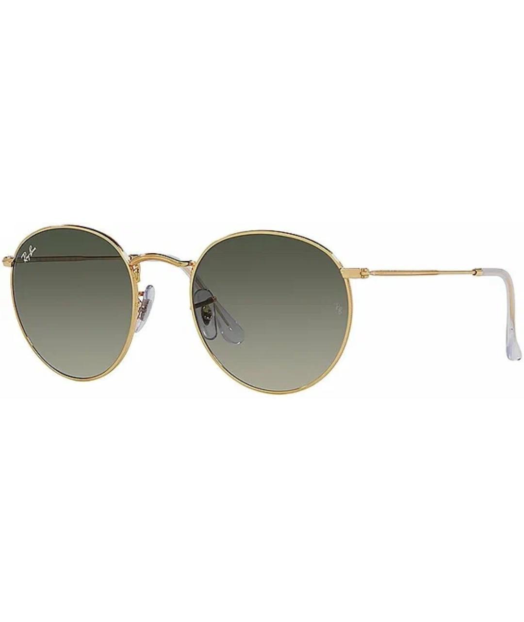 RAY BAN Золотые металлические солнцезащитные очки, фото 1