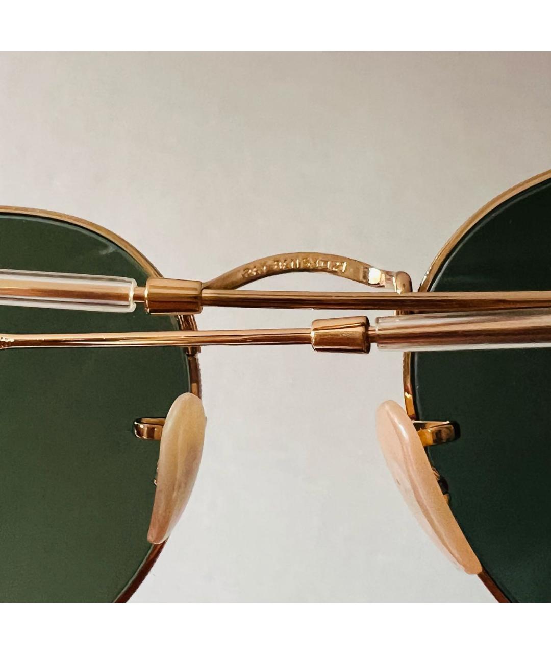 RAY BAN Золотые металлические солнцезащитные очки, фото 3