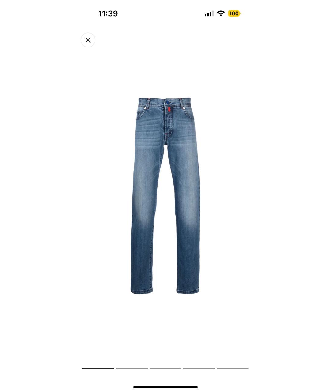 KITON Голубые хлопковые джинсы, фото 9