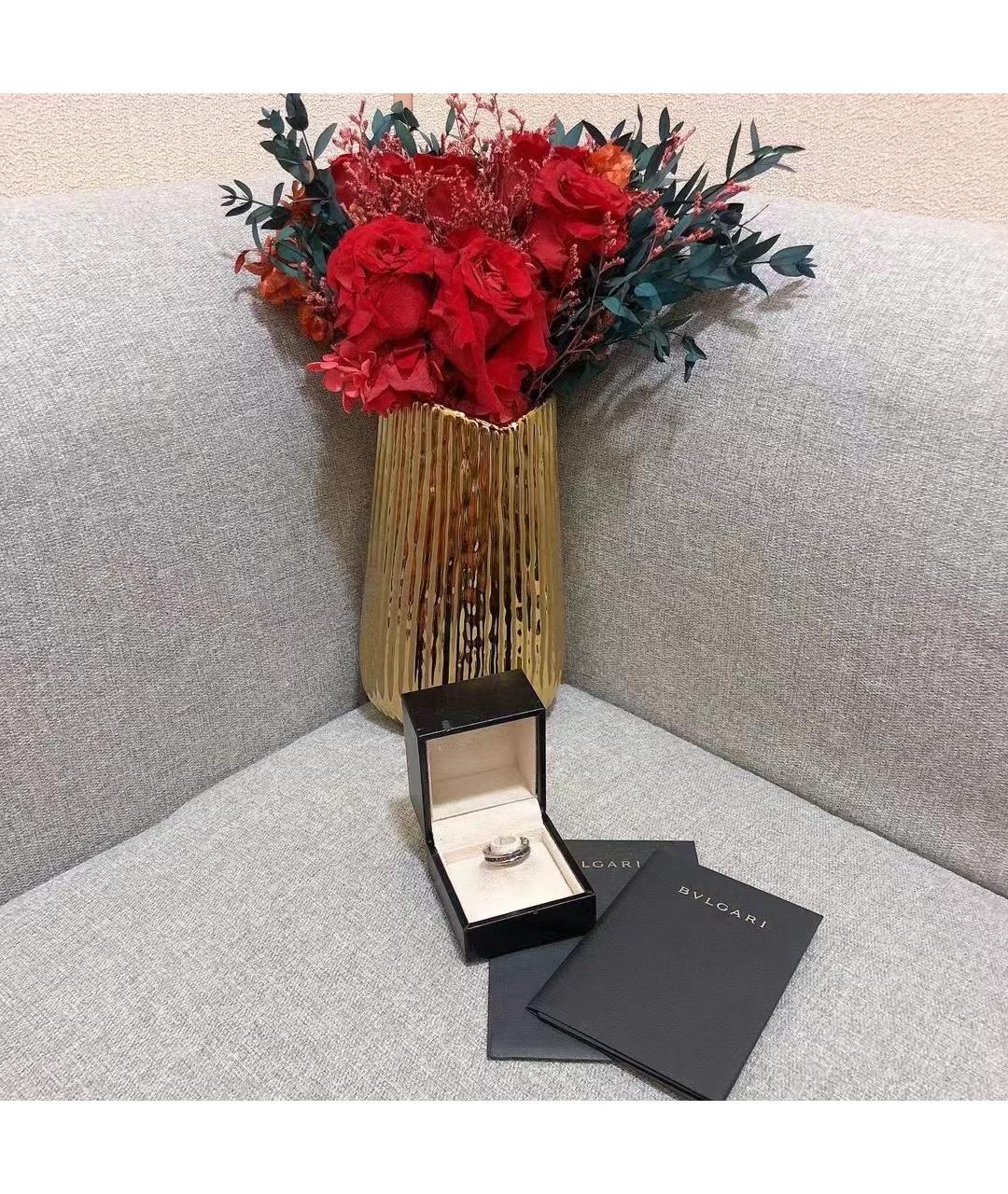 BVLGARI Розовое кольцо из белого золота, фото 6