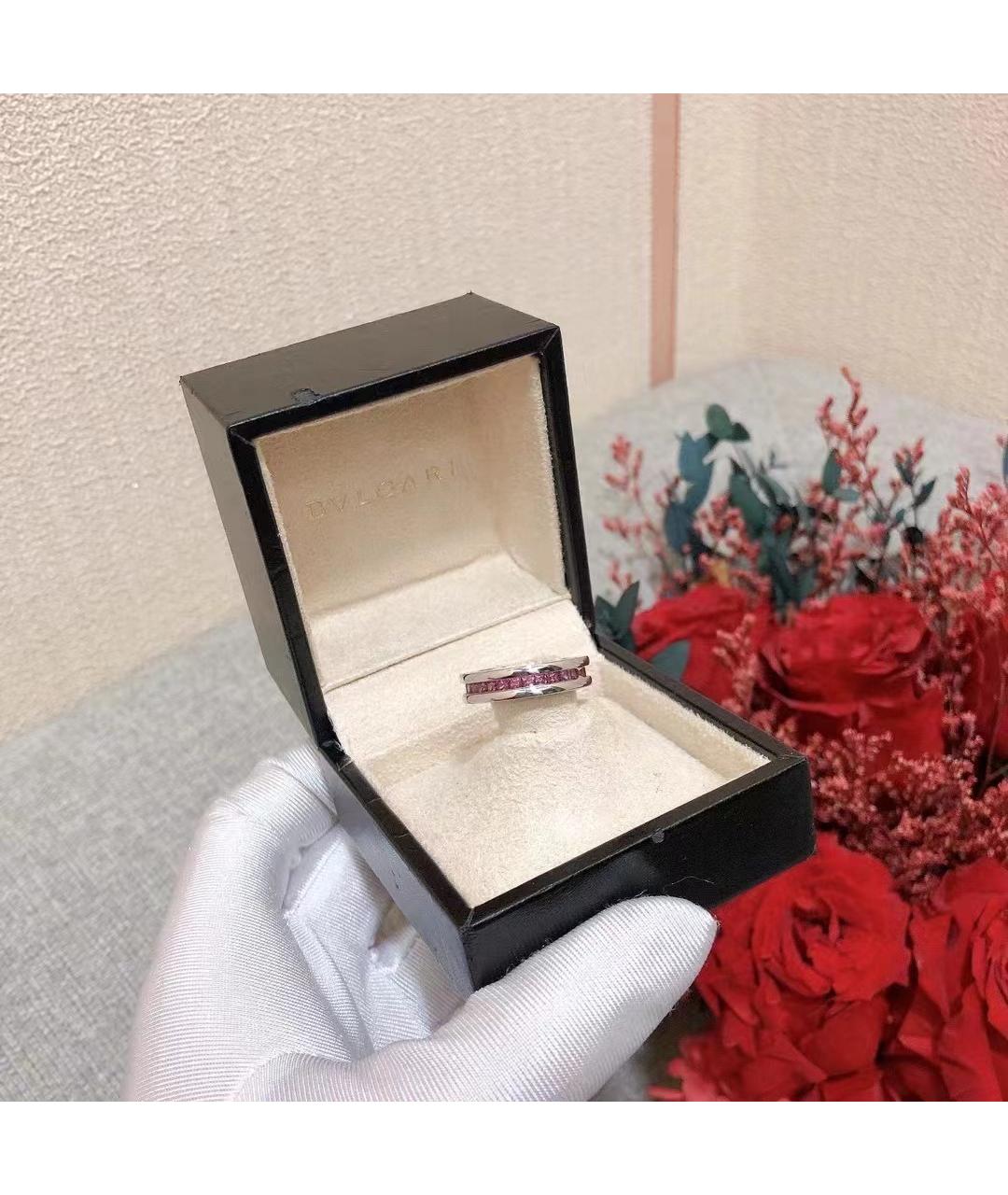 BVLGARI Розовое кольцо из белого золота, фото 8