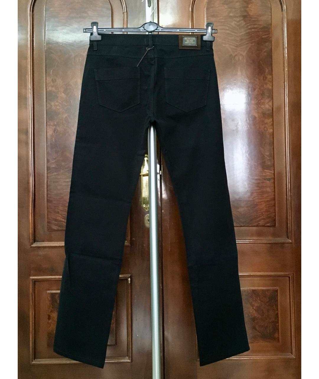 BILANCIONI Черные хлопковые прямые джинсы, фото 2
