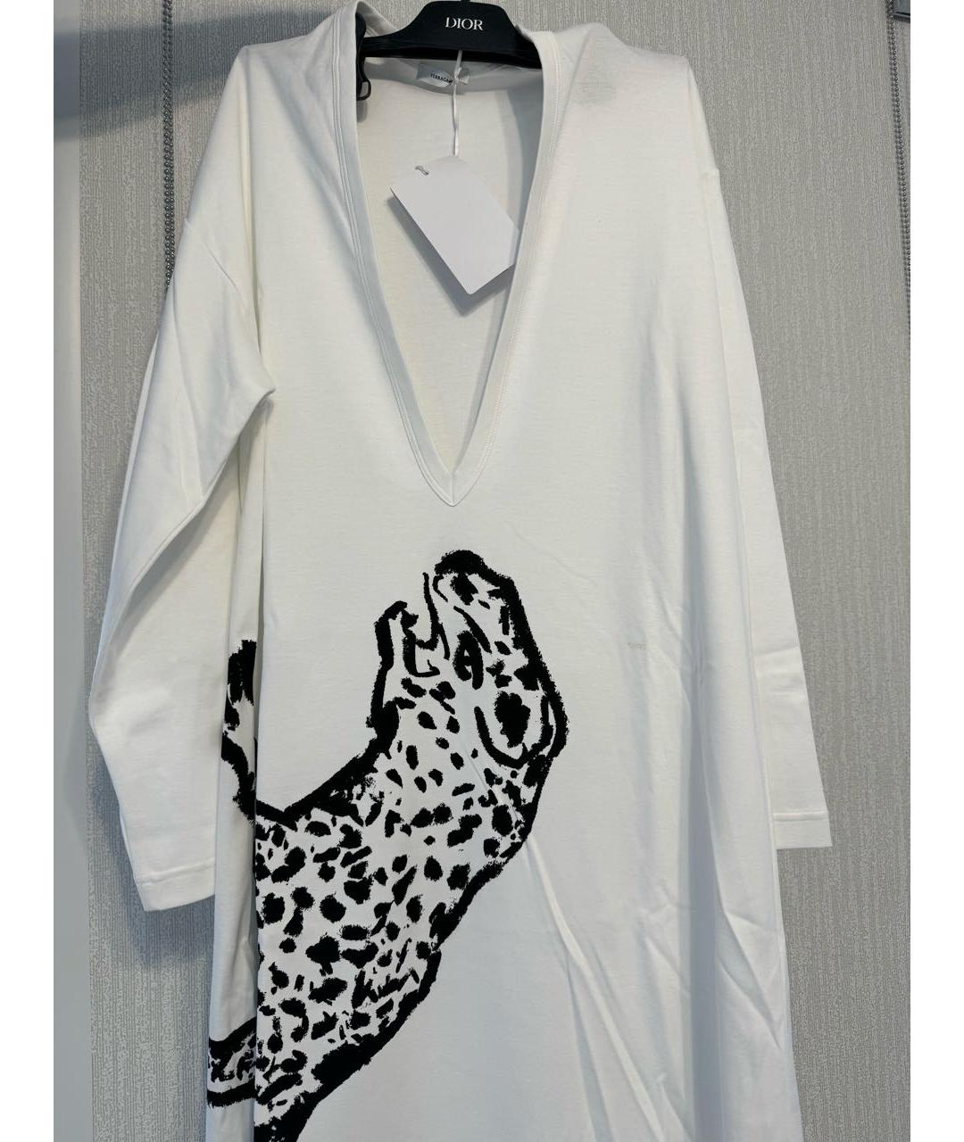 SALVATORE FERRAGAMO Белое хлопко-эластановое платье, фото 2