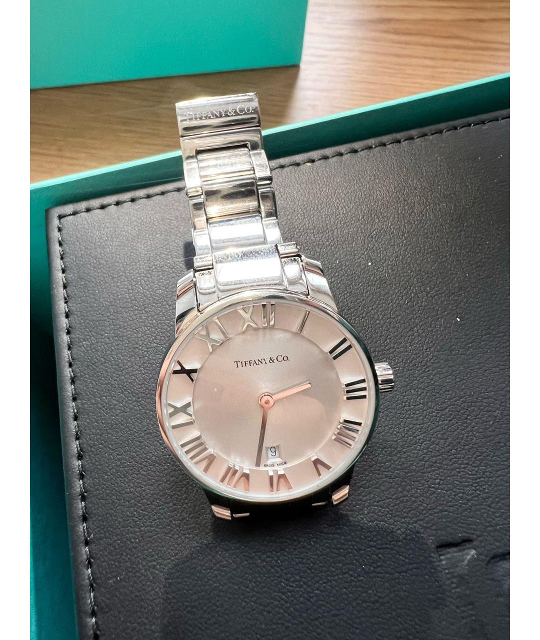TIFFANY&CO Серебряные стеклянные часы, фото 3
