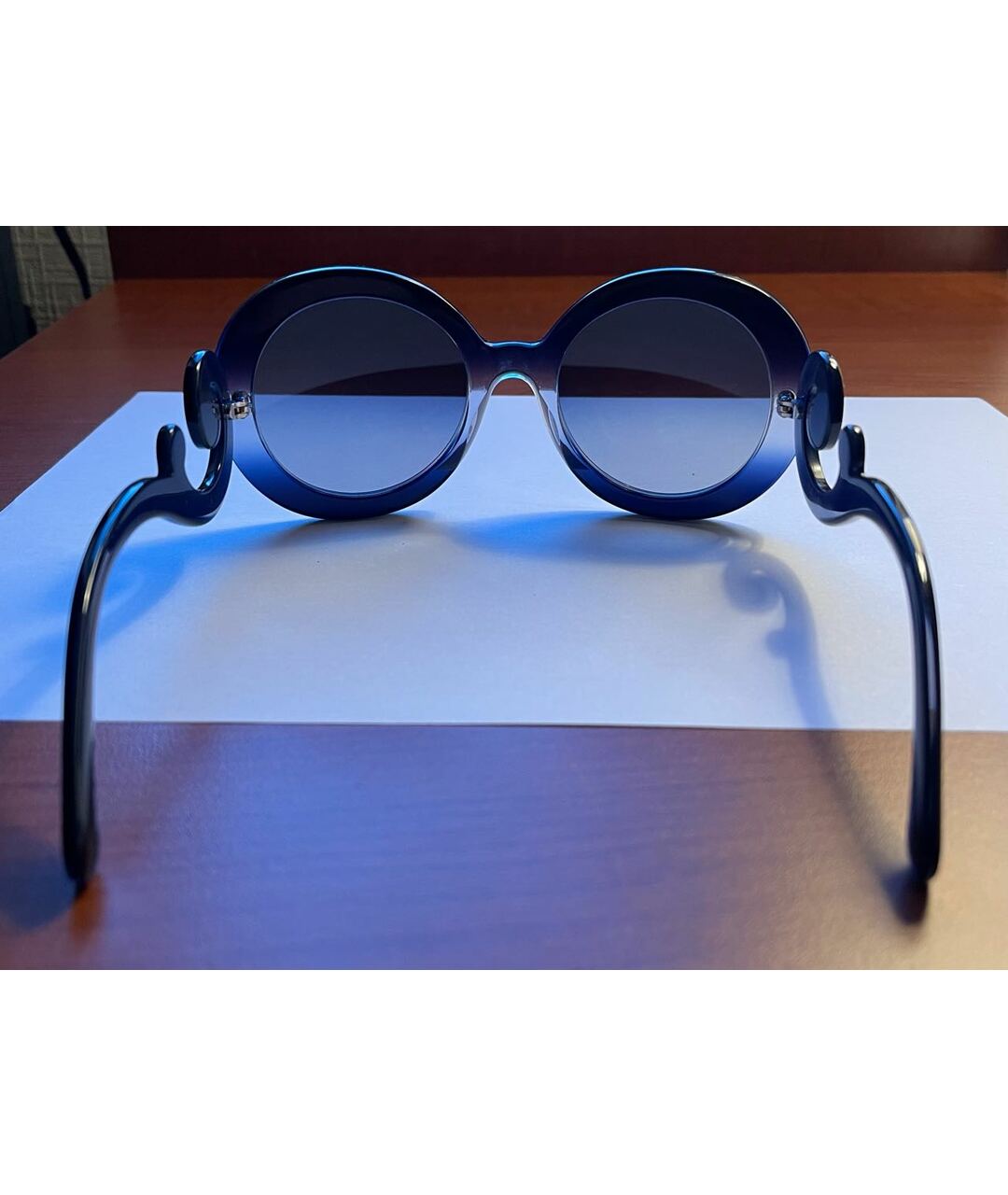 PRADA Синие пластиковые солнцезащитные очки, фото 5