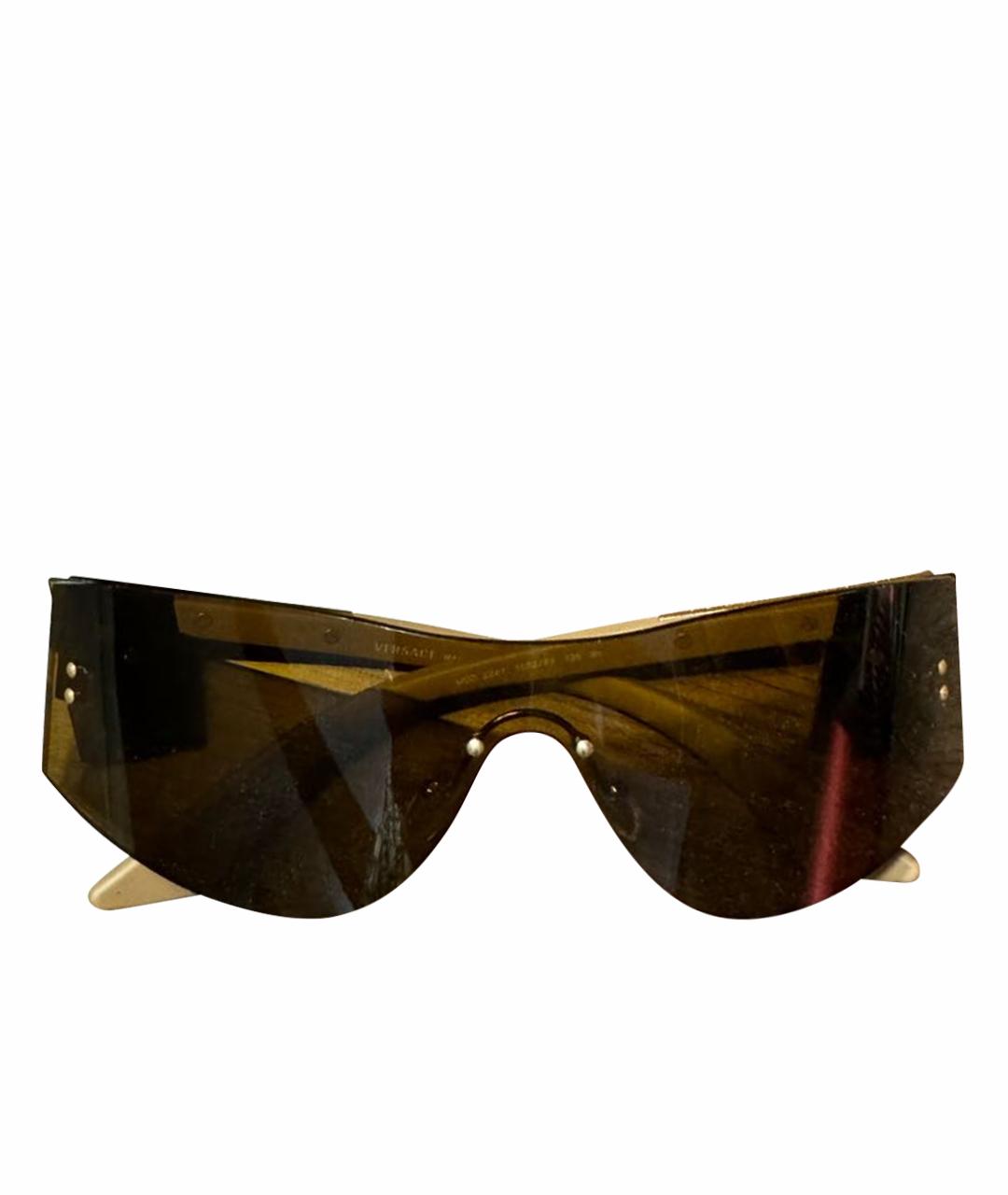 VERSACE Коричневые пластиковые солнцезащитные очки, фото 1