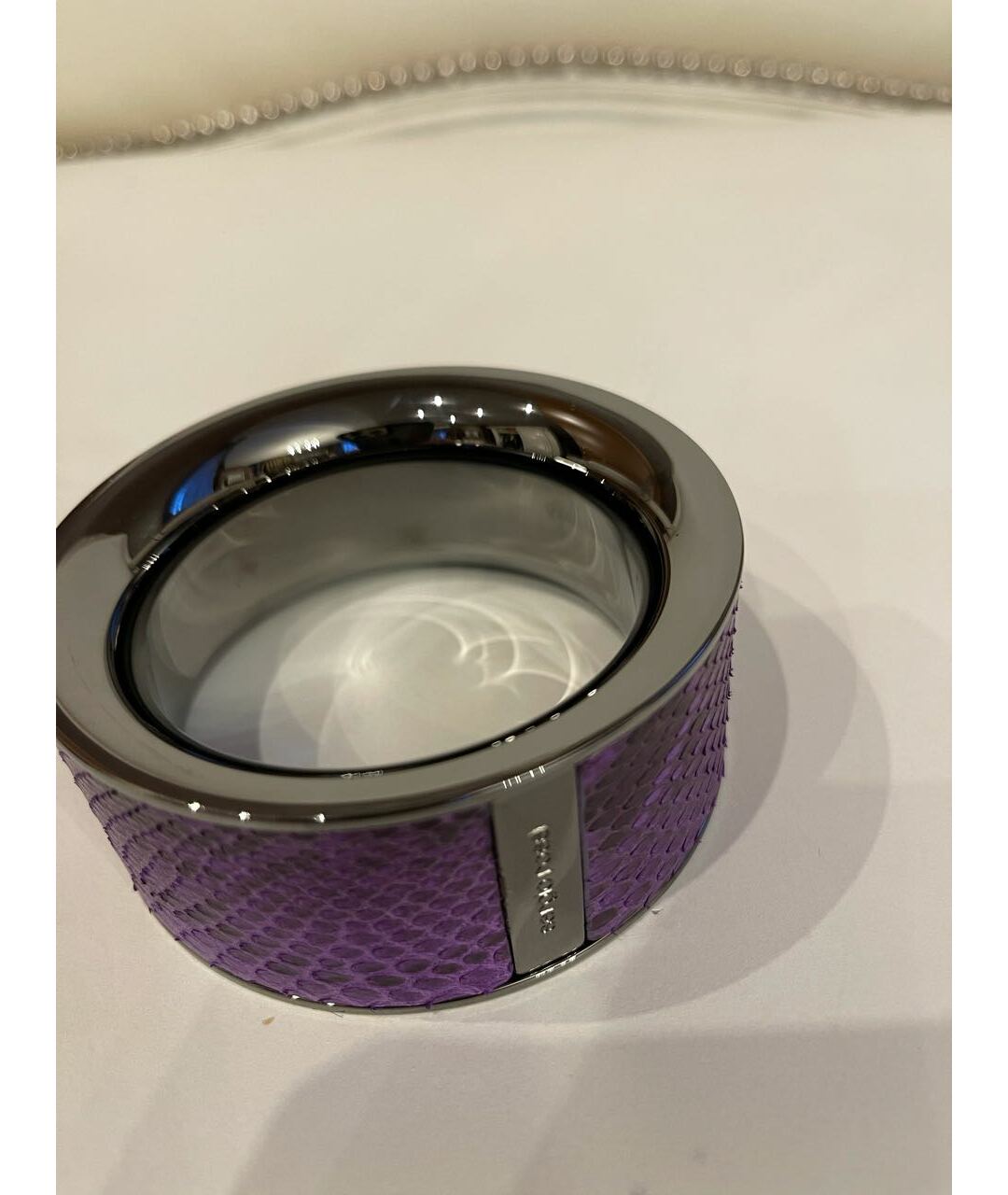 SERGIO ROSSI Фиолетовый браслет из экзотической кожи, фото 2