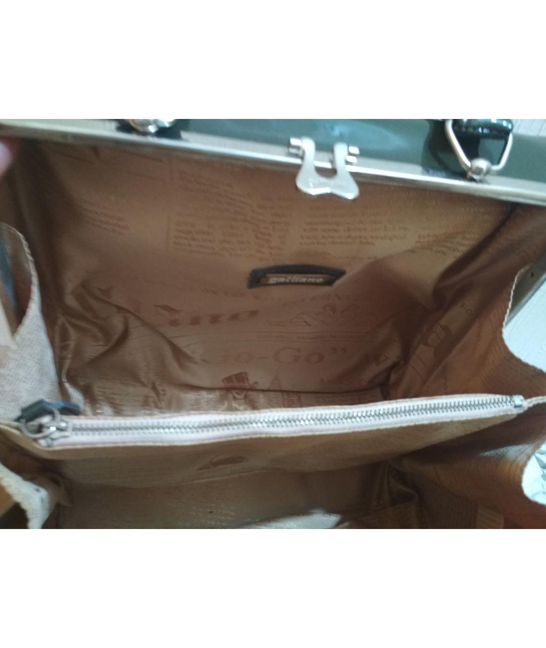 JOHN GALLIANO Антрацитовая сумка с короткими ручками из лакированной кожи, фото 8