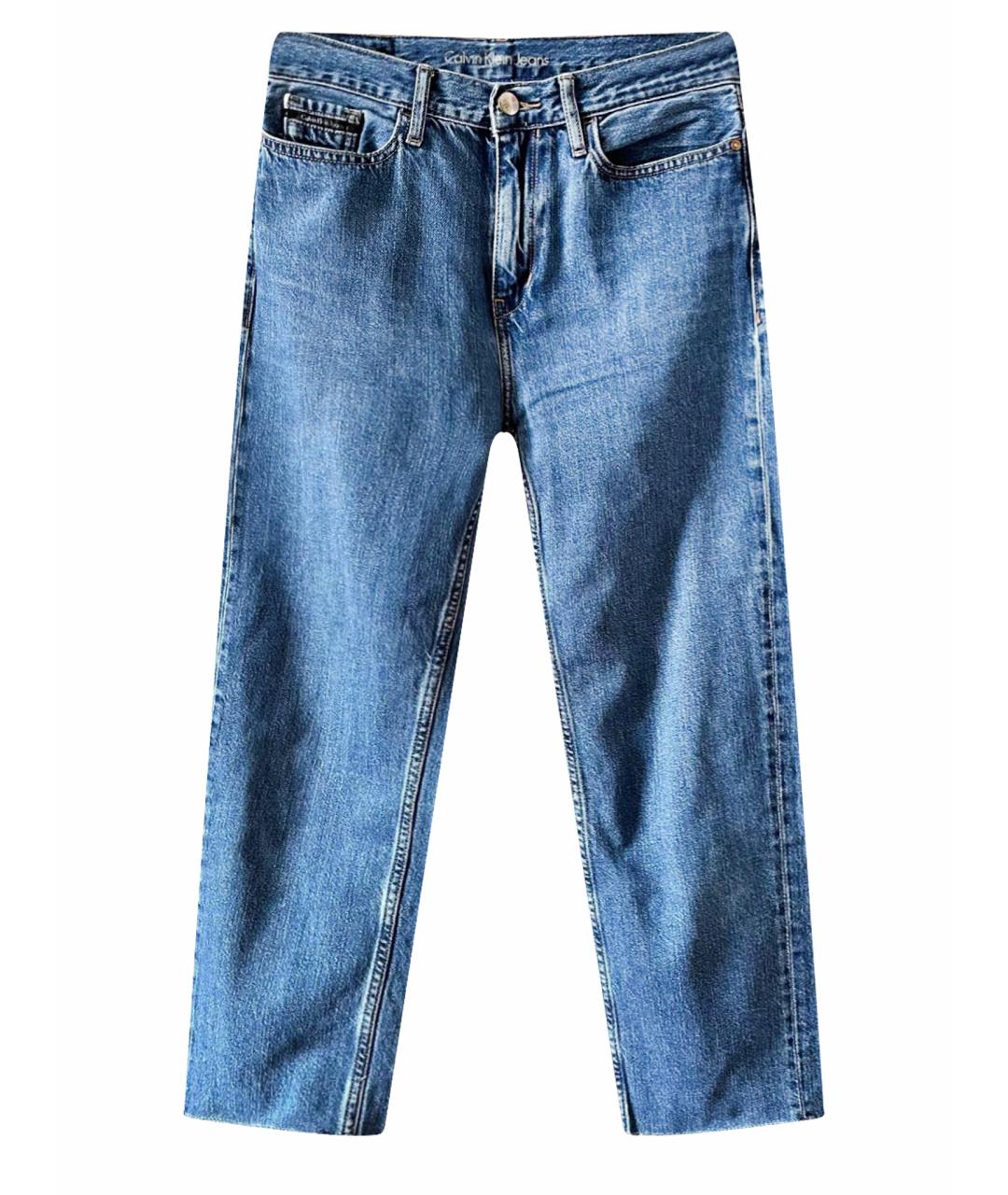 CALVIN KLEIN JEANS Голубые хлопковые прямые джинсы, фото 1