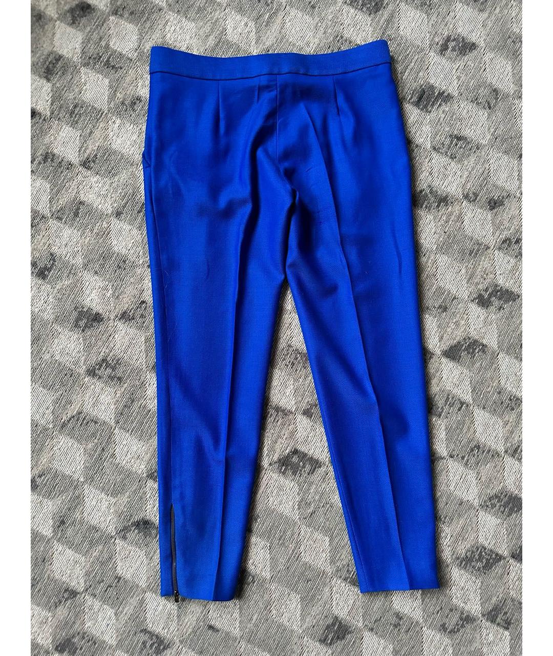 STELLA MCCARTNEY Синие шерстяные брюки узкие, фото 4