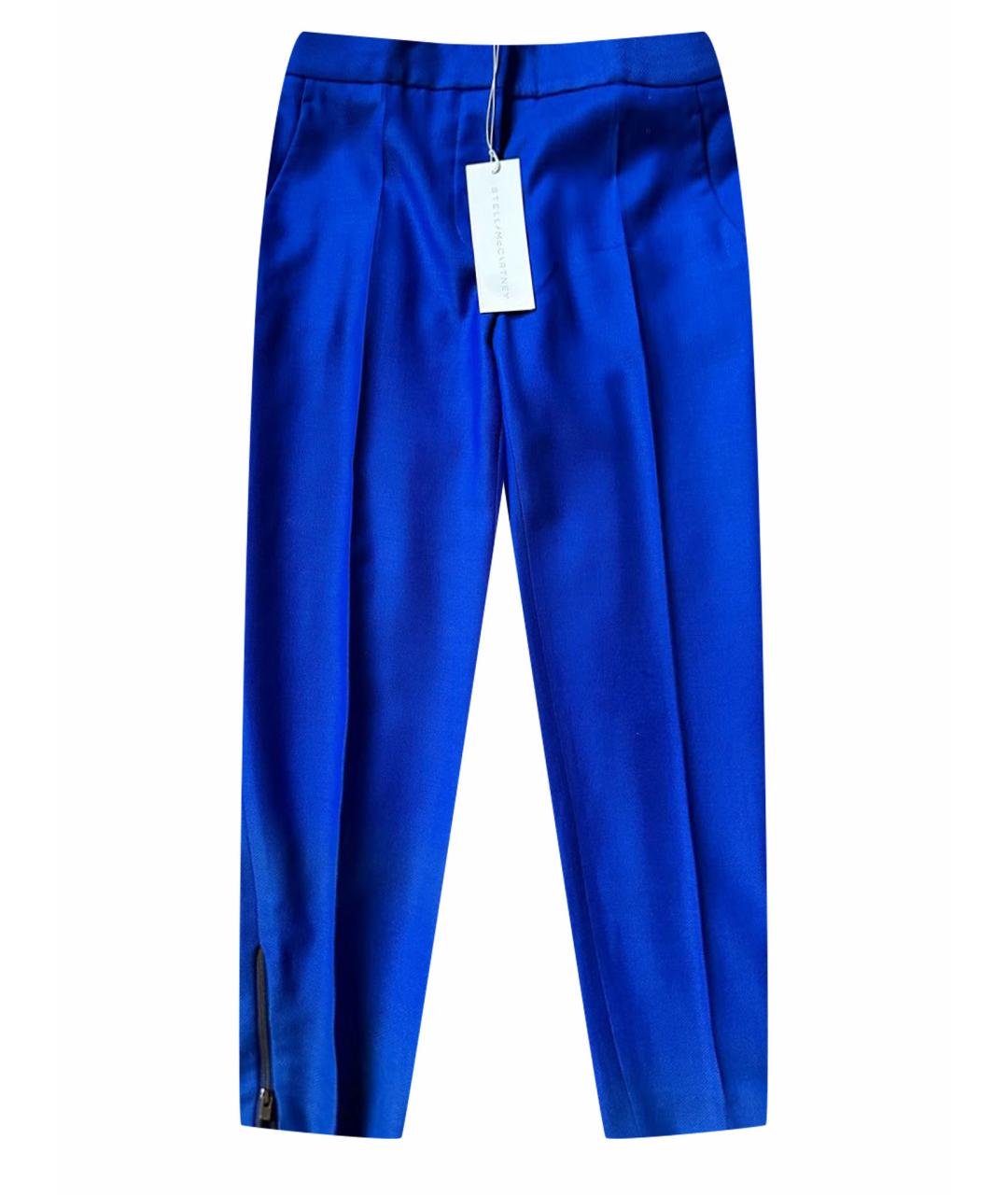 STELLA MCCARTNEY Синие шерстяные брюки узкие, фото 1